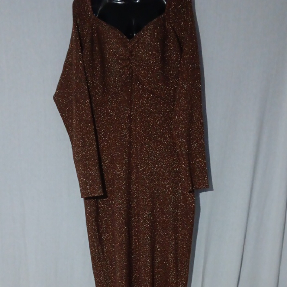 Sofia by Sofia Vergara Brown Sheath Dress with Sweetheart Neckline
